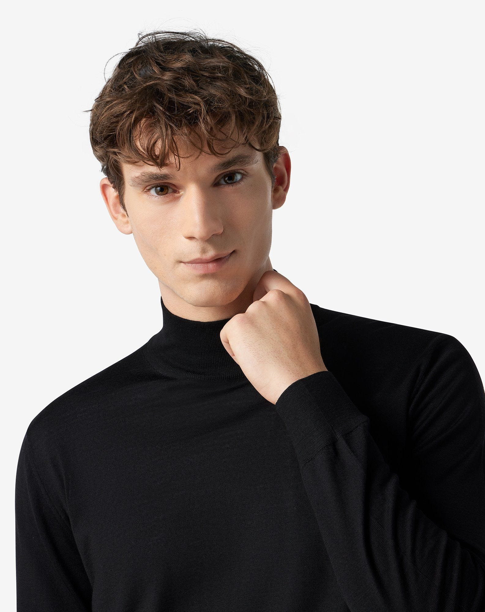 Black ultra fine 120's wool turtleneck - 4