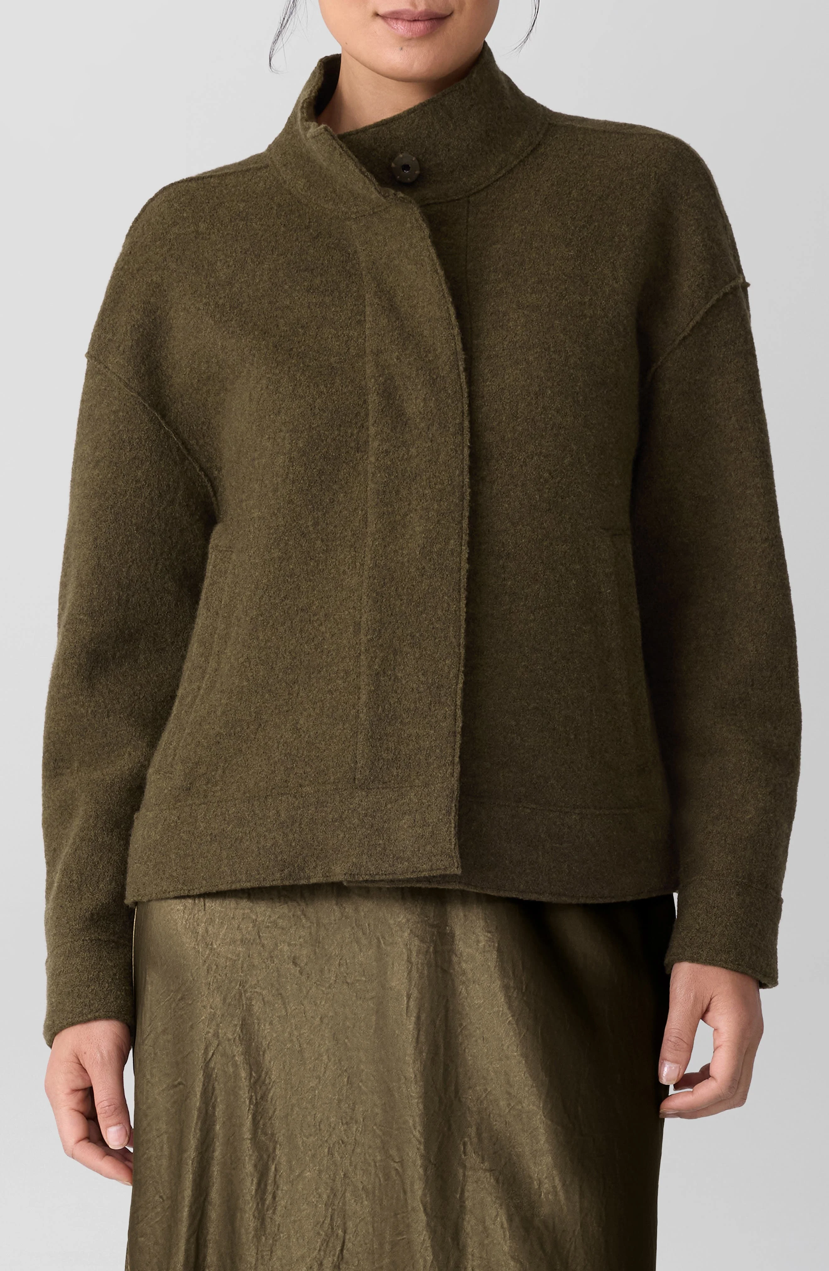 Eileen Fisher Boiled Wool Jacket in Serpentine at Nordstrom - 1