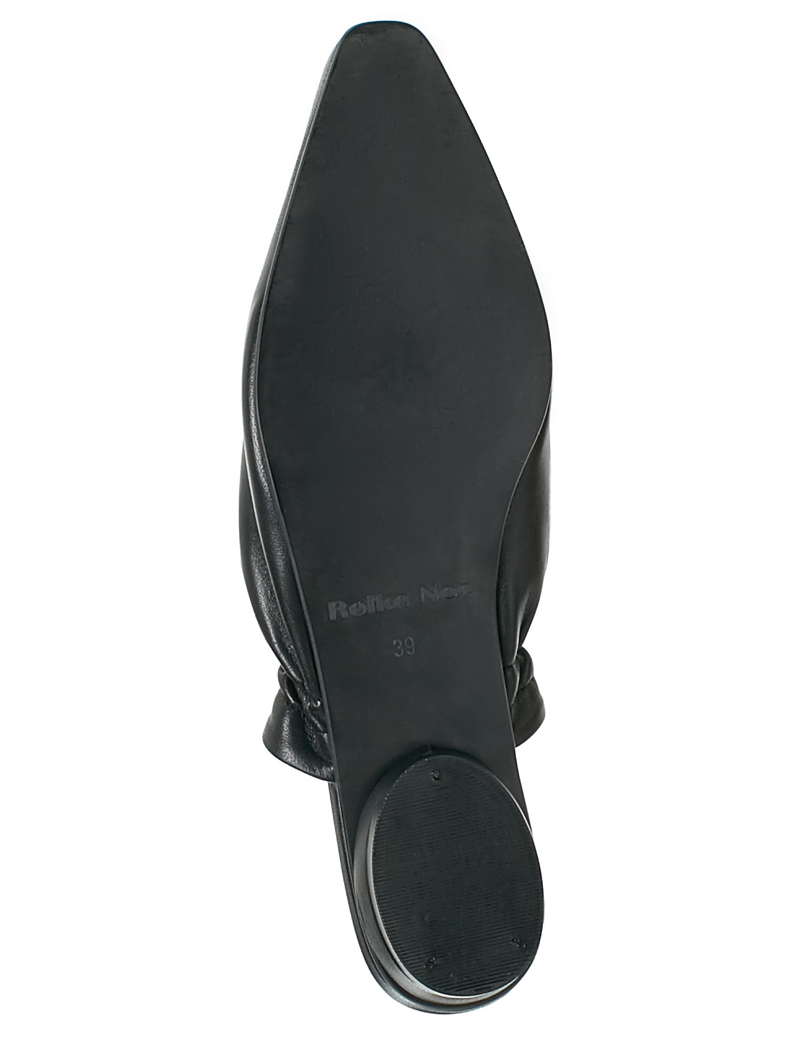 Black Baloon Drawstring Leather Slippers - 6