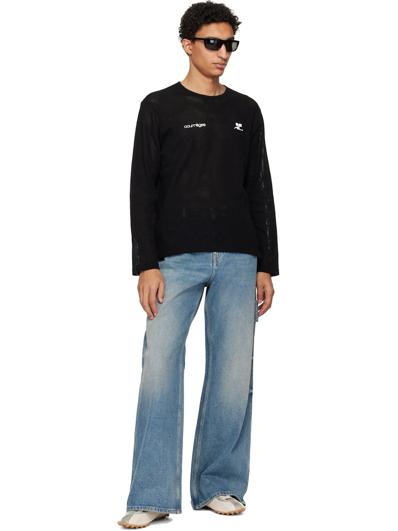 courrèges Black Printed Mesh T-shirt outlook