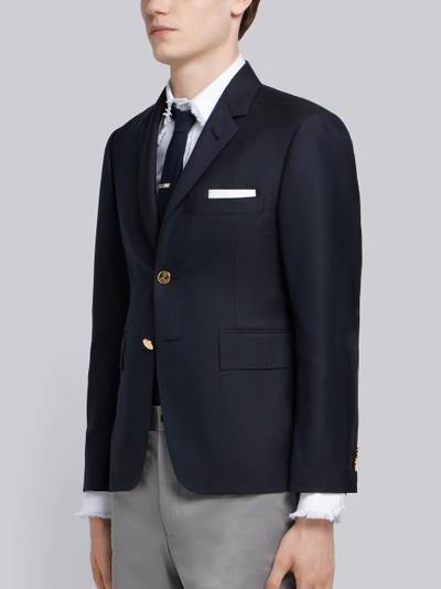 Thom Browne Navy Super 120's Wool Twill Single Breasted Classic Jacket outlook