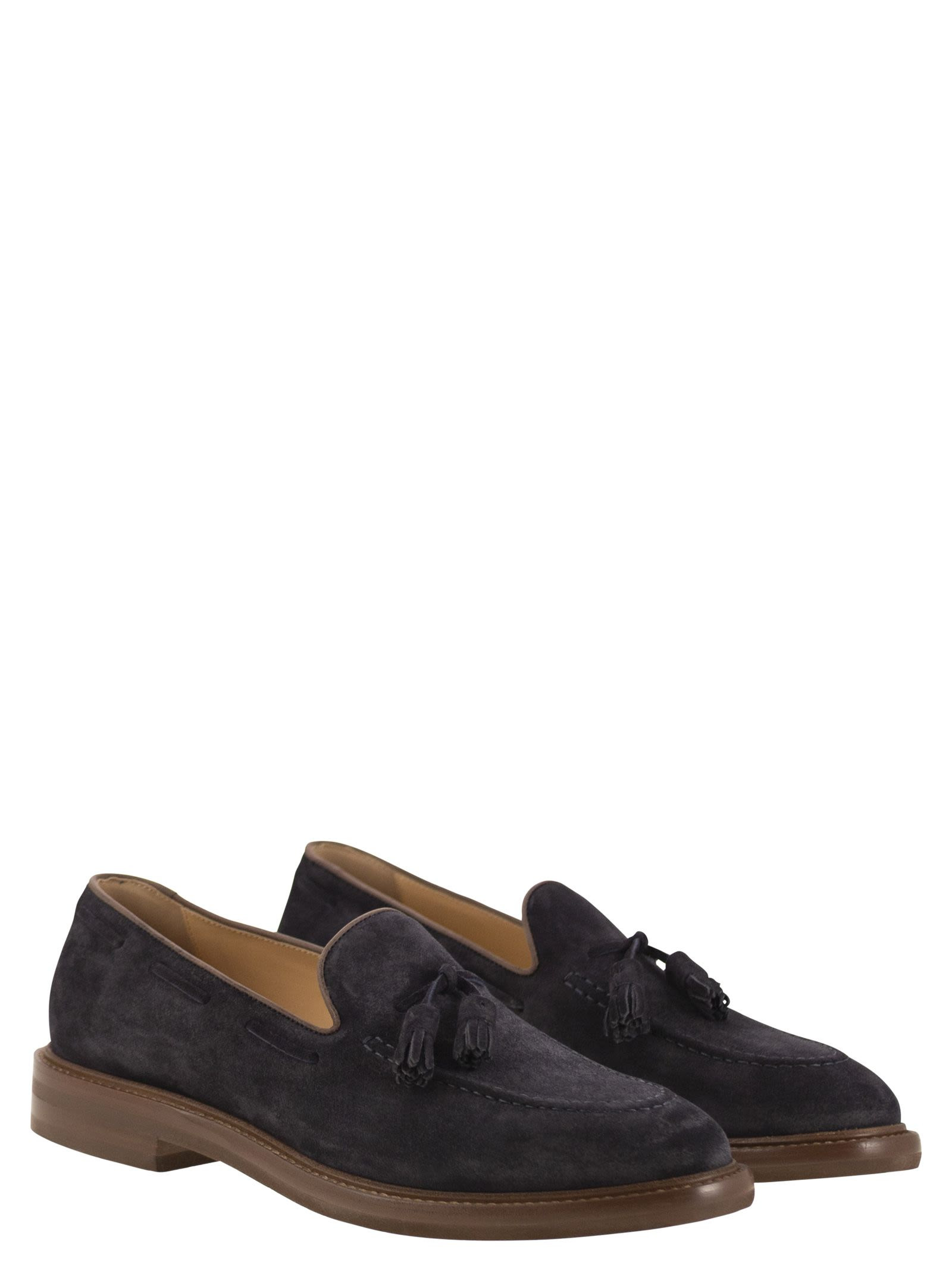 Brunello Cucinelli Men Suede Moccasins With Tassels - 4