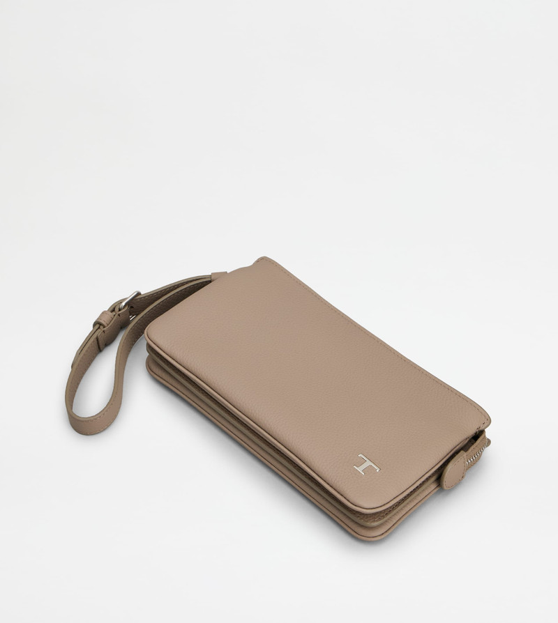 POUCH IN LEATHER SMALL - BROWN 3