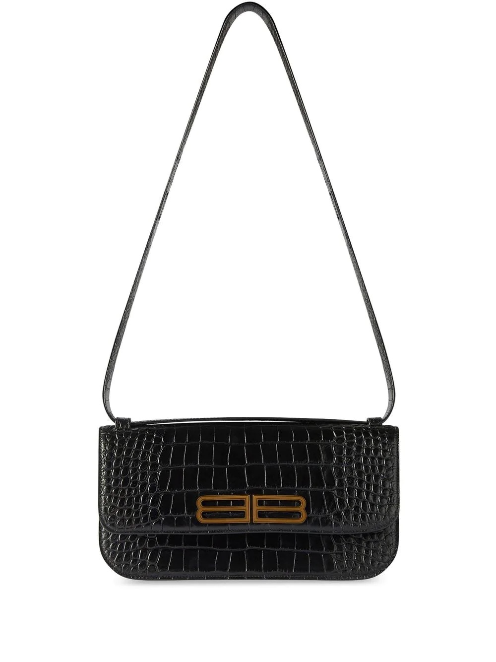 small Gossip crocodile-embossed shoulder bag - 1