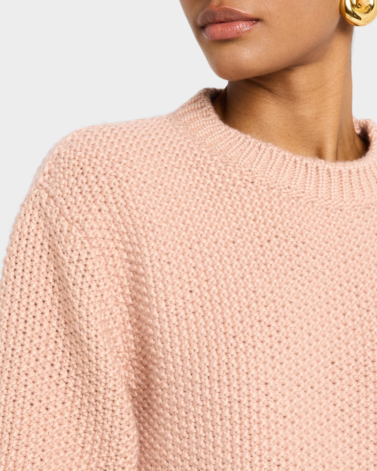 Boccioleto Cashmere-Silk Crewneck Crop Sweater - 5