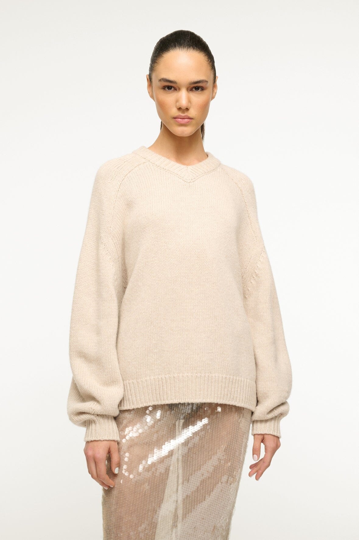 STAUD WILSON SWEATER OATMEAL - 2