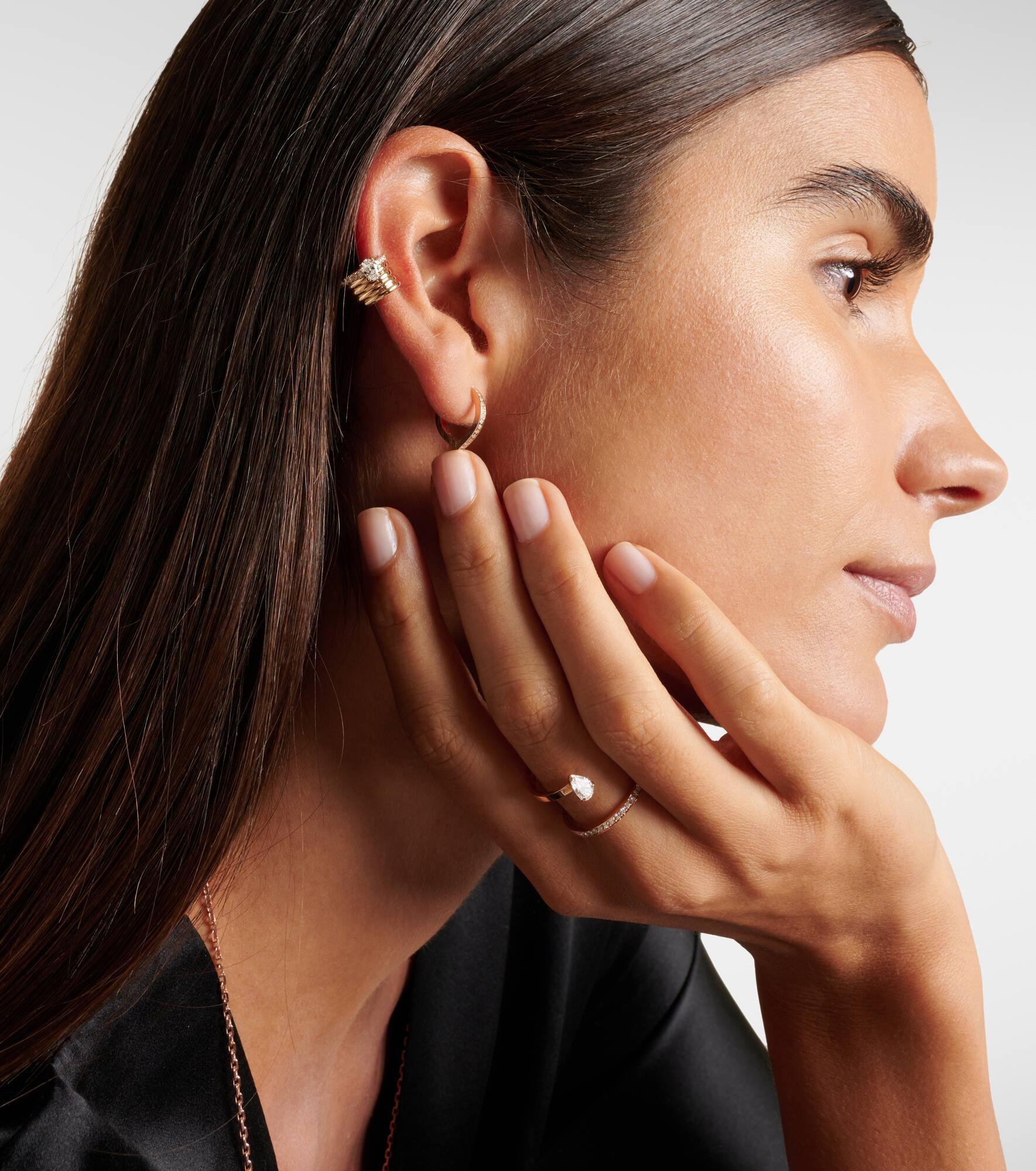 Blast 18kt rose-gold ear cuff with diamonds - 3