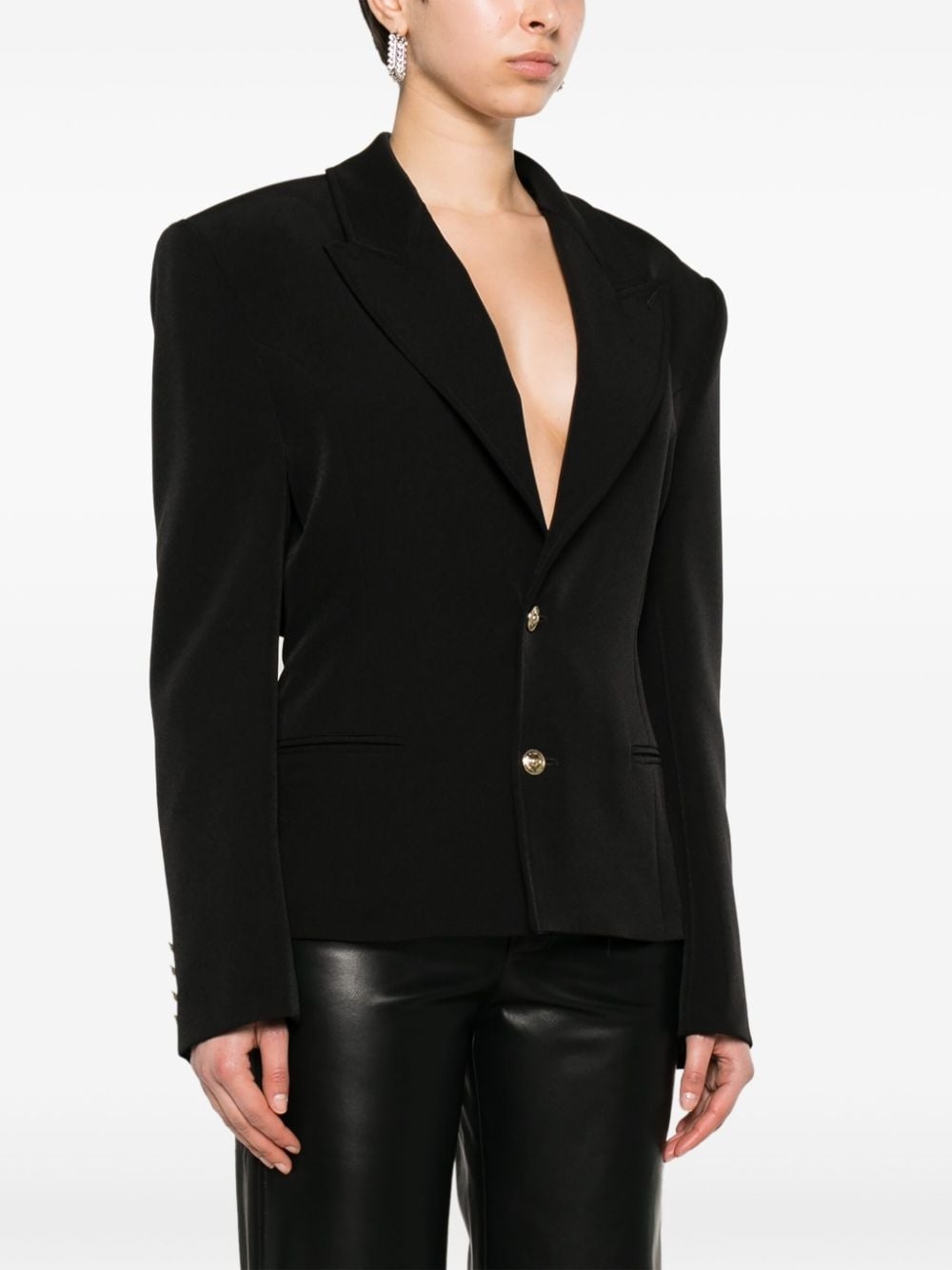 lace-up single-breasted blazer - 3