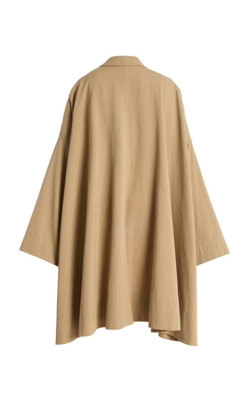 ULLA JOHNSON Margaux Belted Cotton-Twill Coat nude outlook