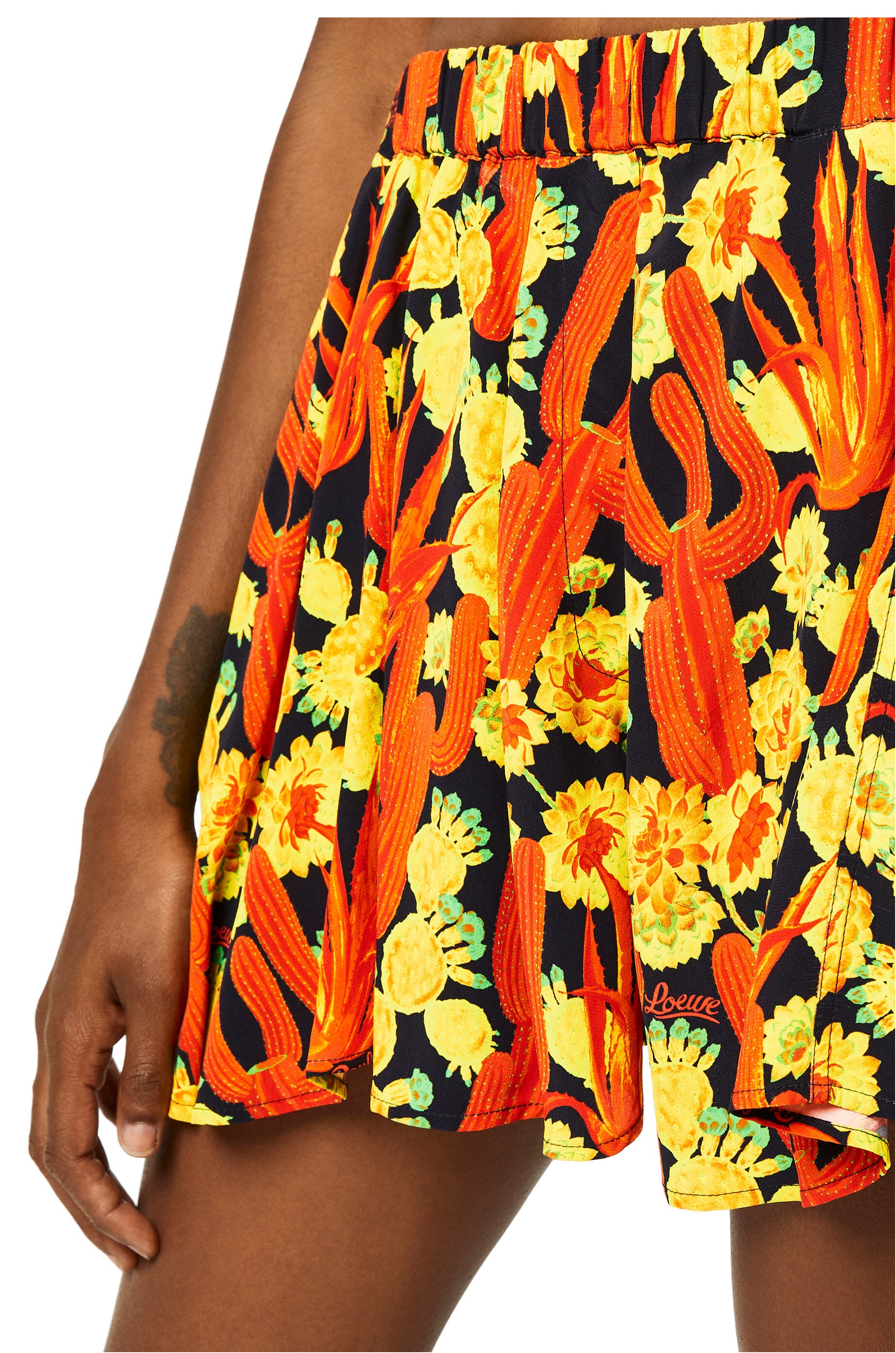 Cactus print flare shorts in viscose - 5