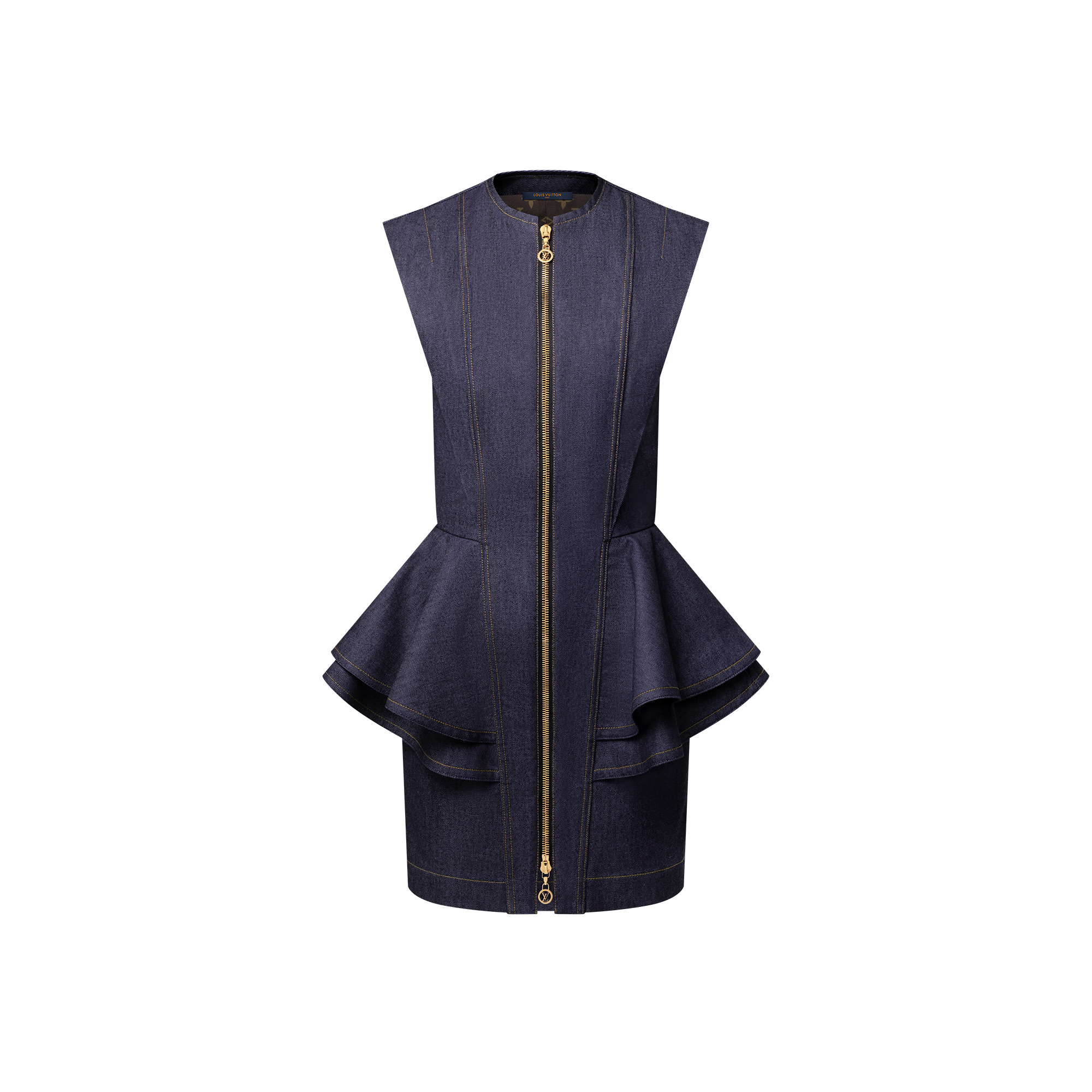 Denim Flounce Dress - 1