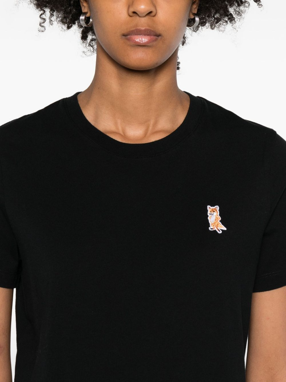 fox-embroidered cotton T-shirt - 5