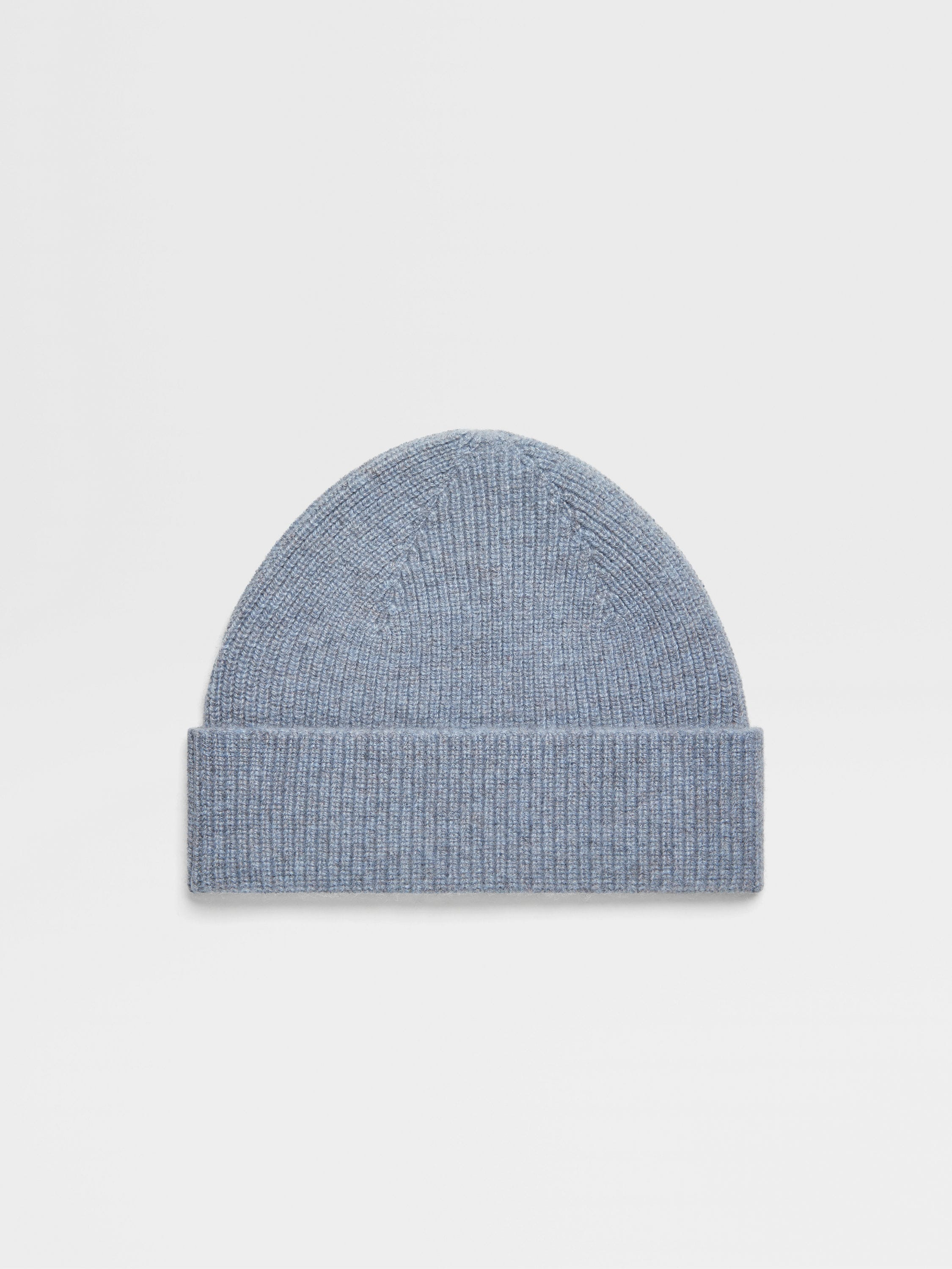 LIGHT BLUE MULTIMÉLANGE CASHMERE BEANIE - 2
