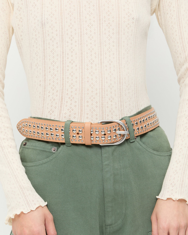 Isaac Honey/Silver Studded Belt 3