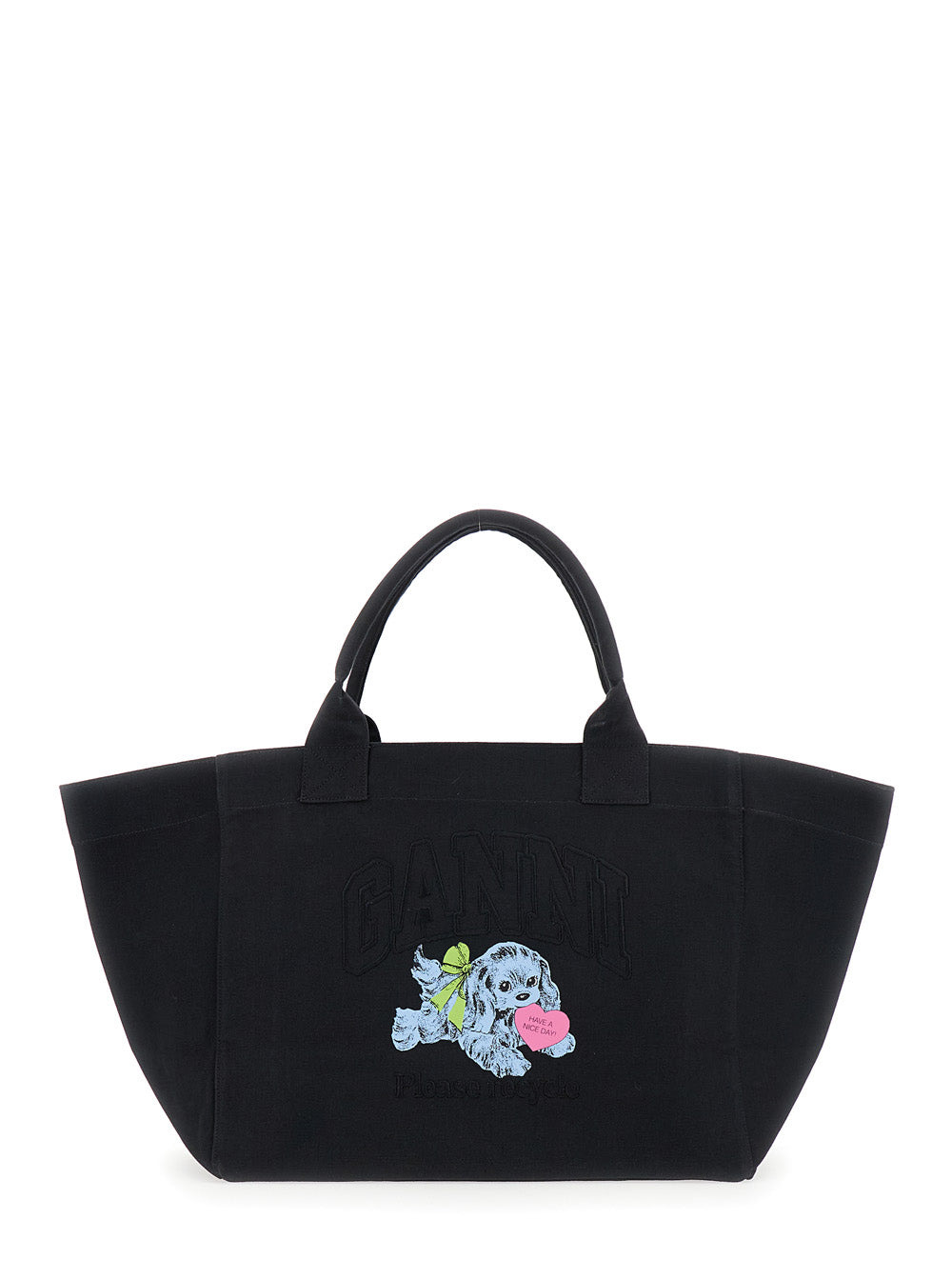 Ganni Women Shopper Xxl Pocket Dog Print - 1