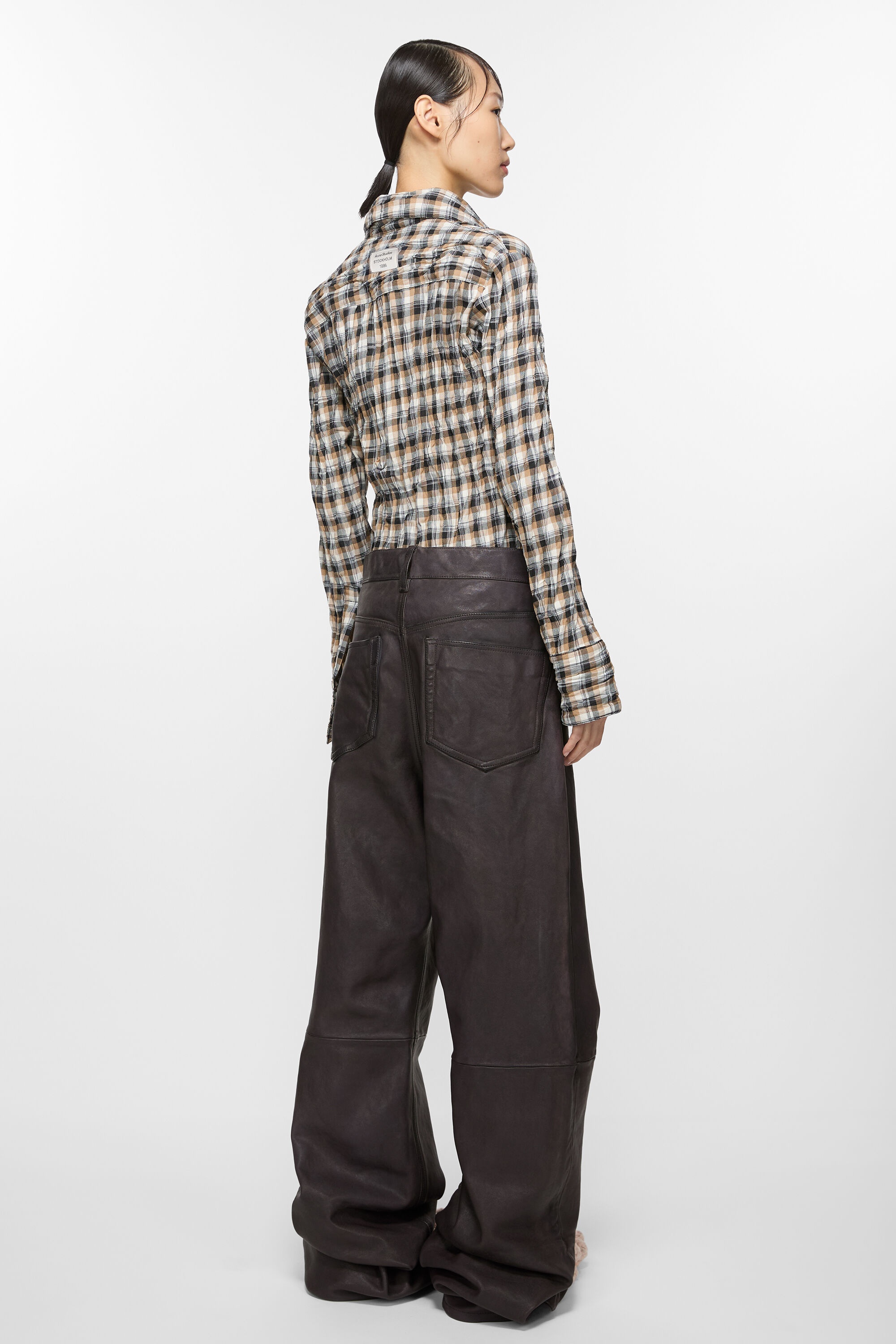 Leather trousers - Dark brown - 3