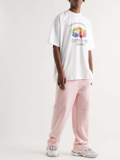 VETEMENTS Logo-Appliquéd Cotton-Blend Jersey Sweatpants outlook