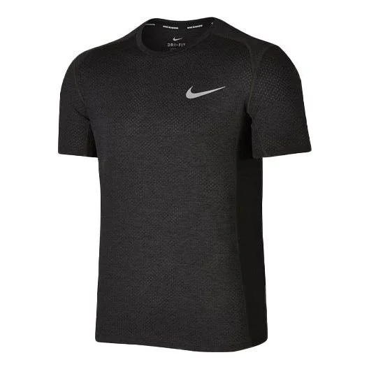 Men's Nike Solid Color Sports Round Neck Pullover Short Sleeve Black Brown T-Shirt 834241-014 - 1