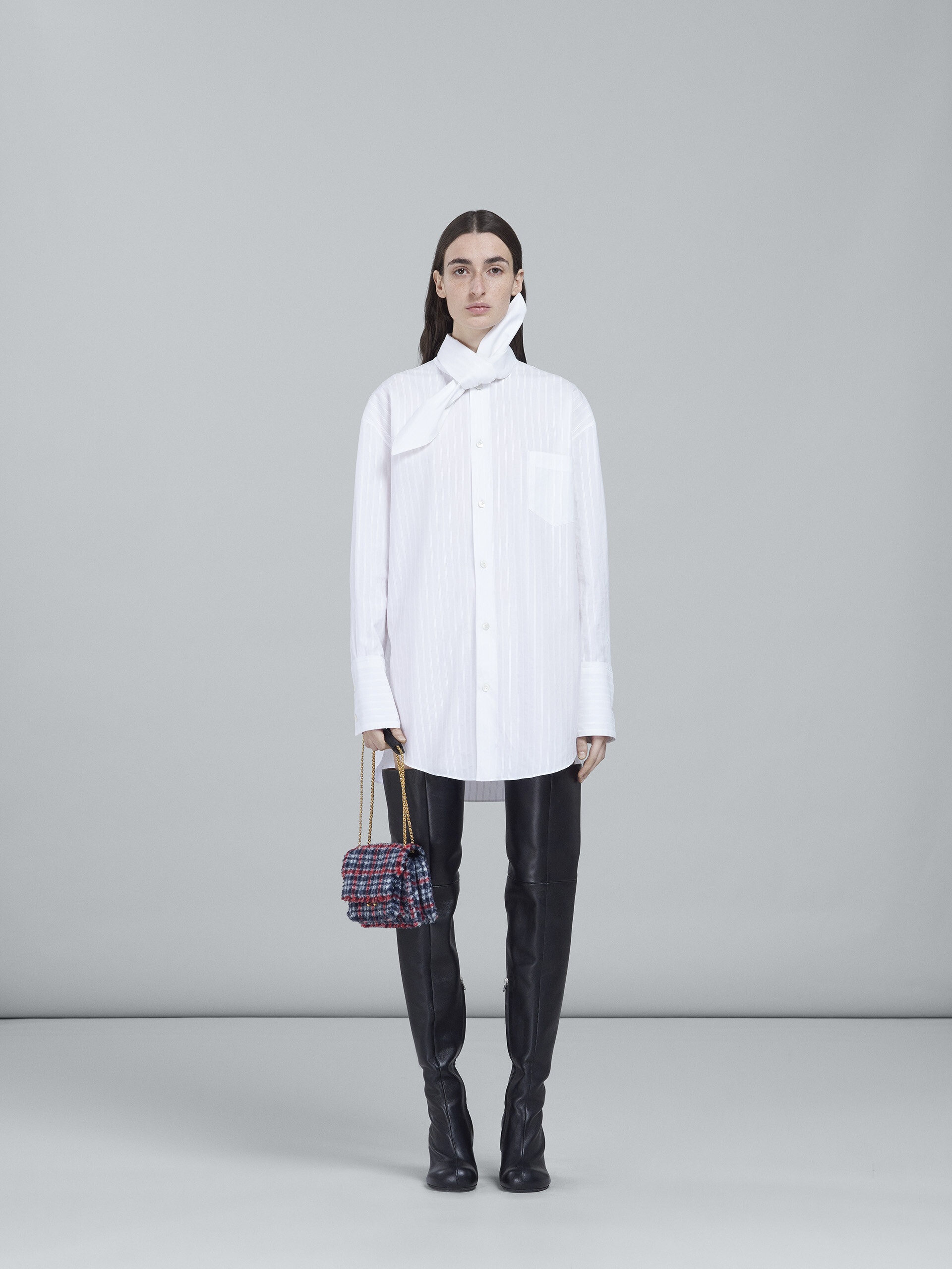 TRUNK SOFT MEDIUM BAG IN CHECK FABRIC - 2