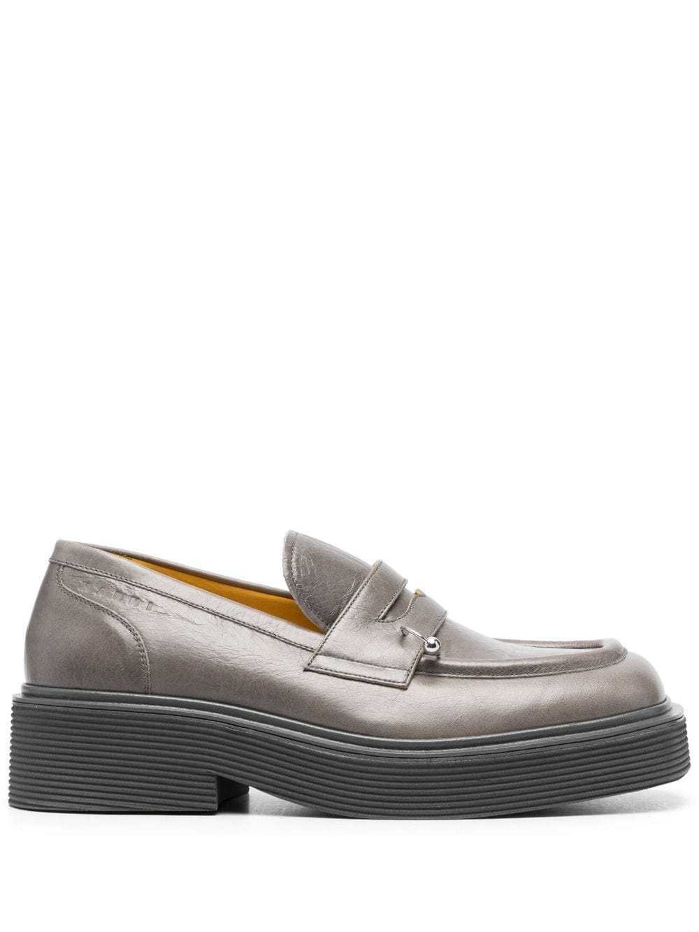 square-toe leather loafers - 1