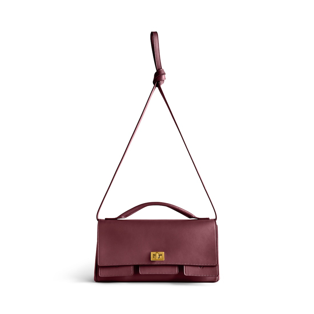 Women's Bel Air Small Clutch On Strap  in Burgundy - 4