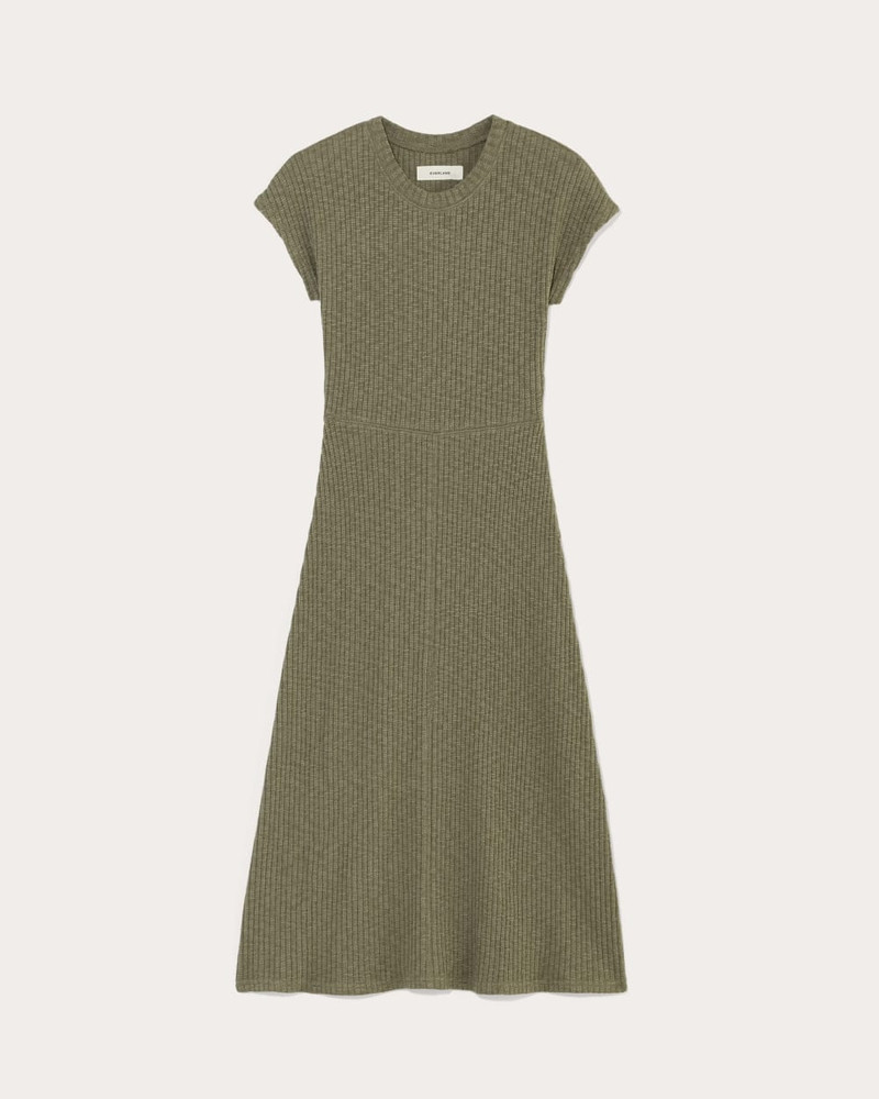 THE RIB-KNIT CAP-SLEEVE MIDI DRESS 1