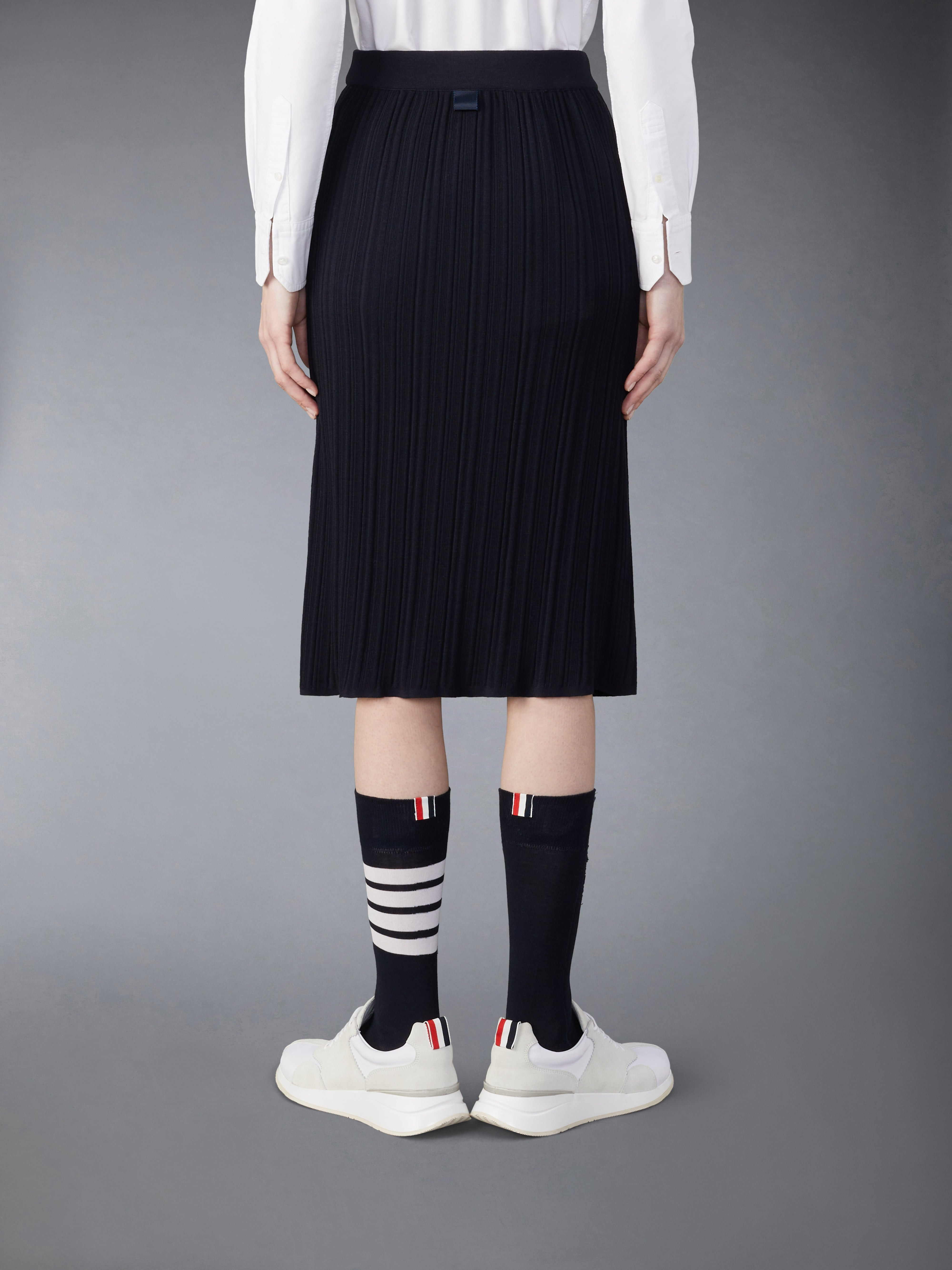 plissé virgin-wool midi skirt - 3