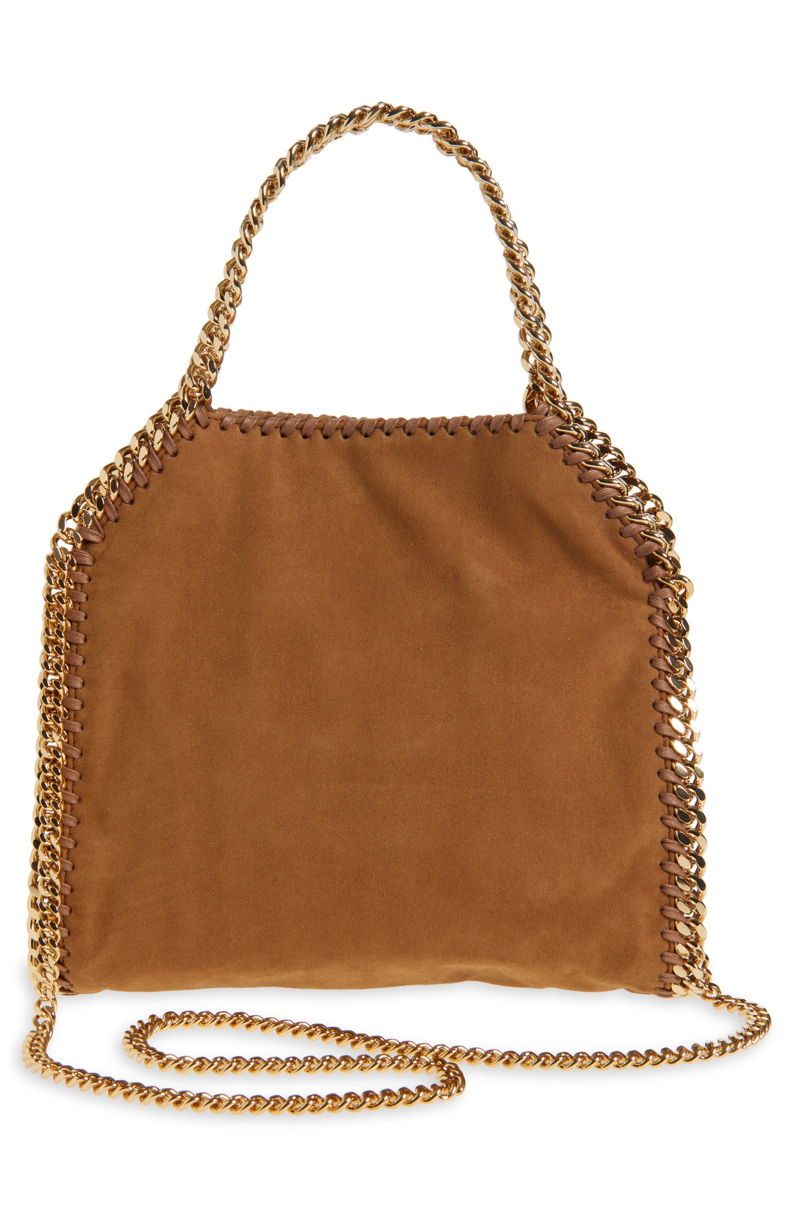 Stella McCartney Mini Falabella Faux Suede Crossbody Bag in Brandy at Nordstrom - 4