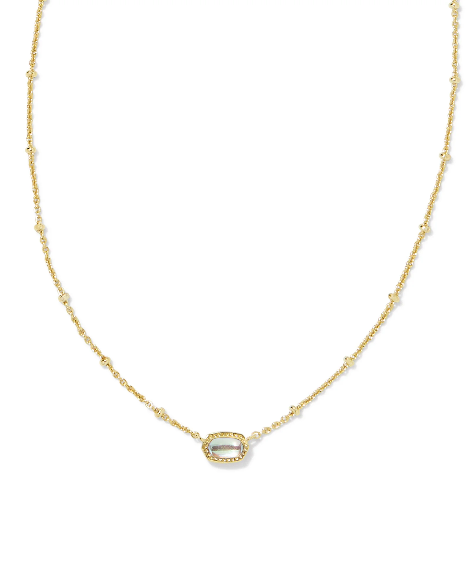 Mini Elisa Gold Satellite Short Pendant Necklace in Dichroic Glass - 1