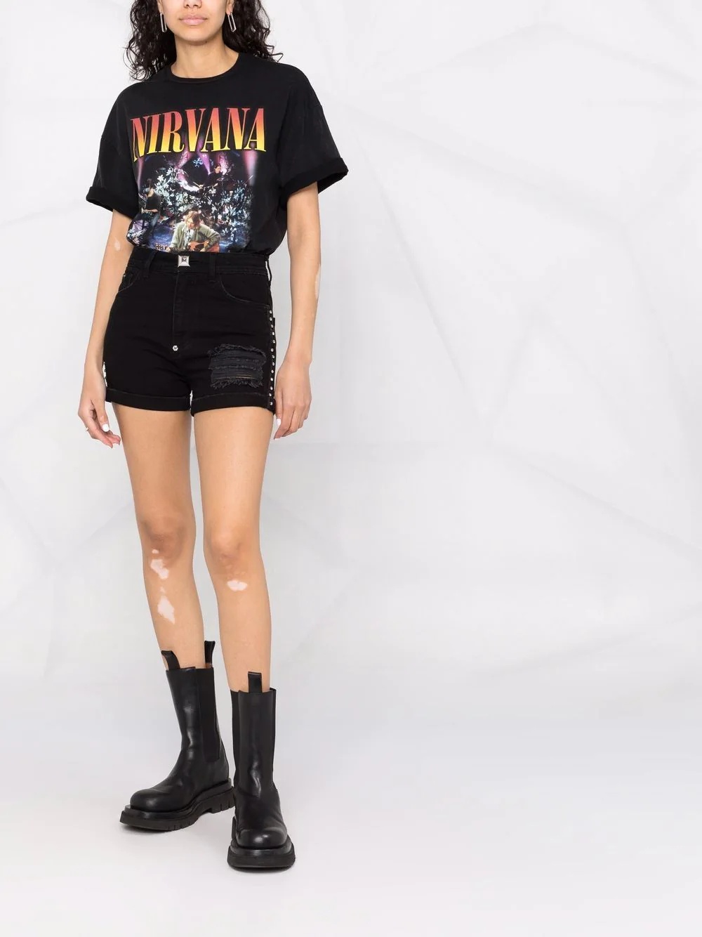 Stones denim hot pants - 2