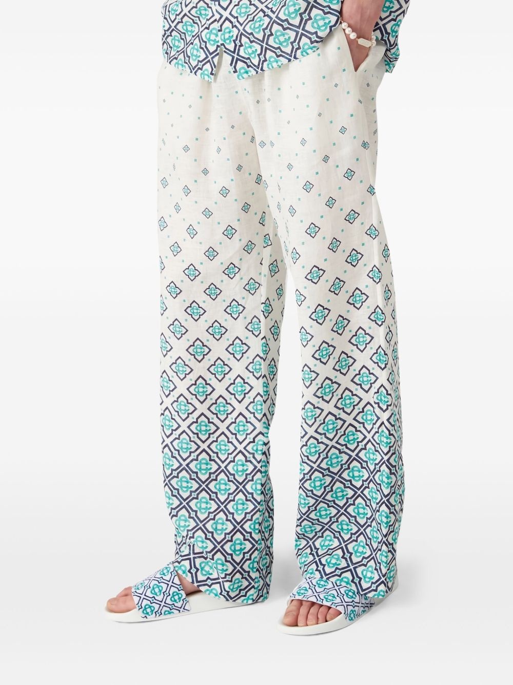 jacquard gradient silk trousers - 3