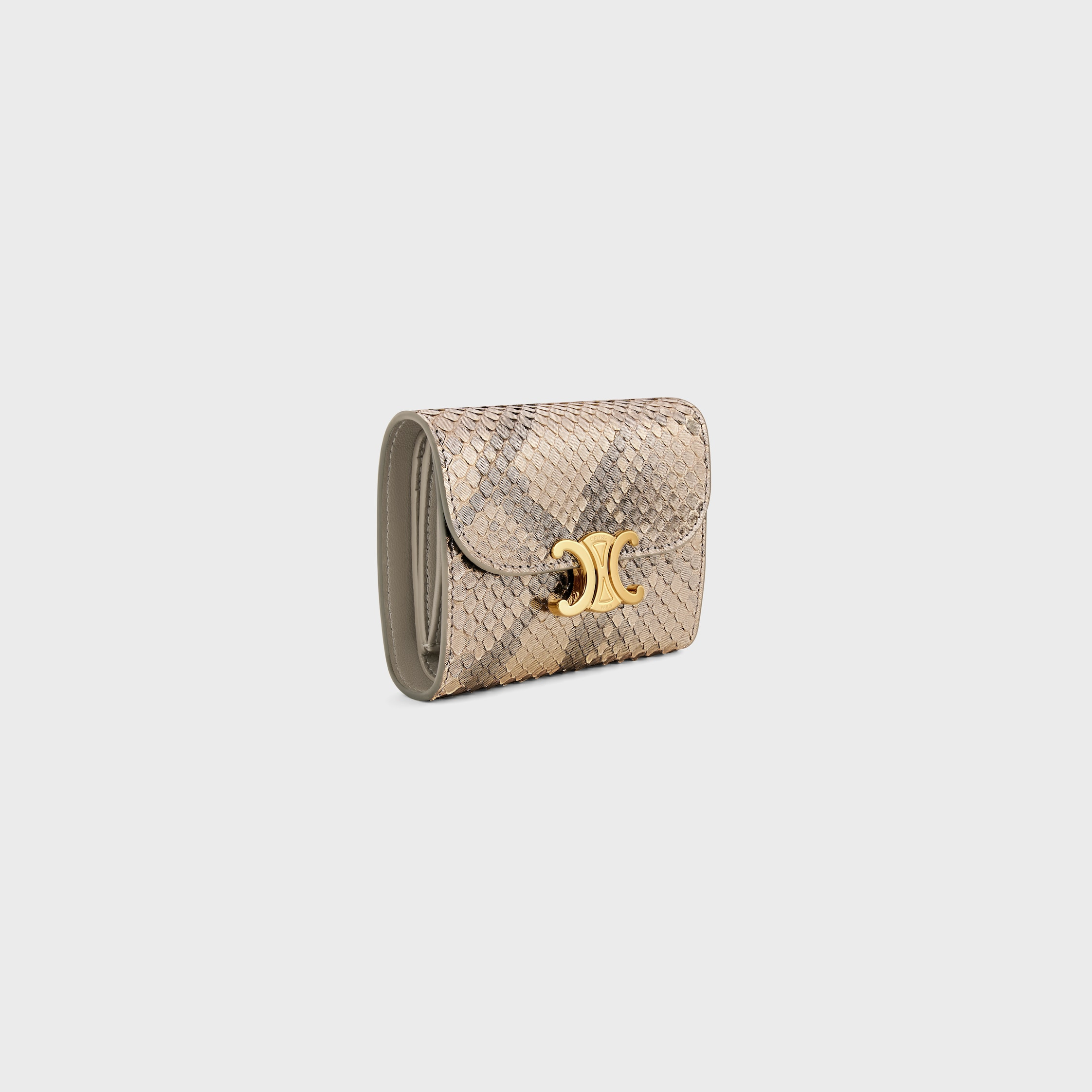 Small Flap Wallet TRIOMPHE IN PEARLY PYTHON - 2