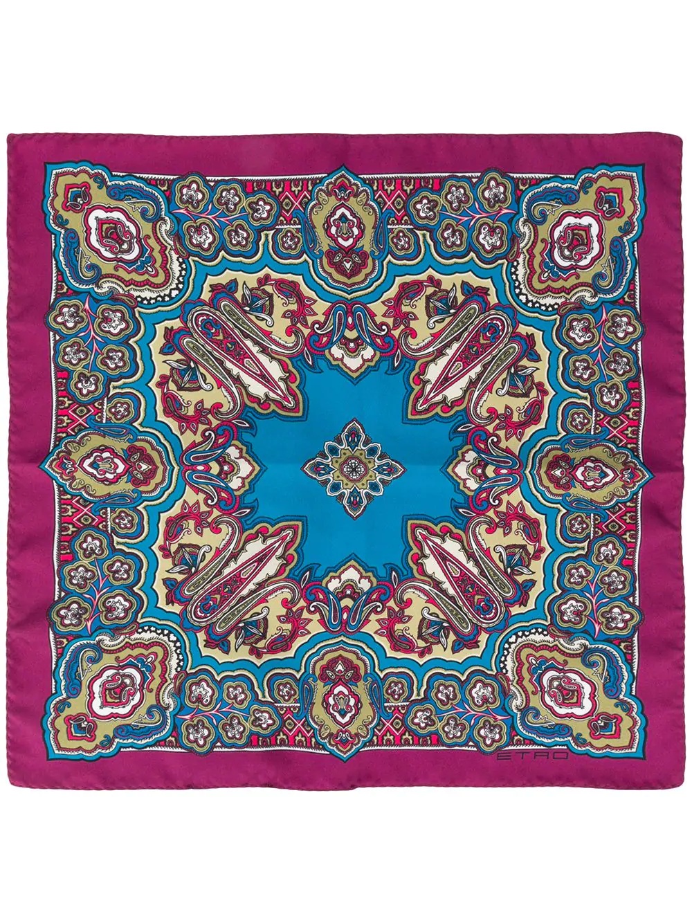 paisley print silk pocket square - 2