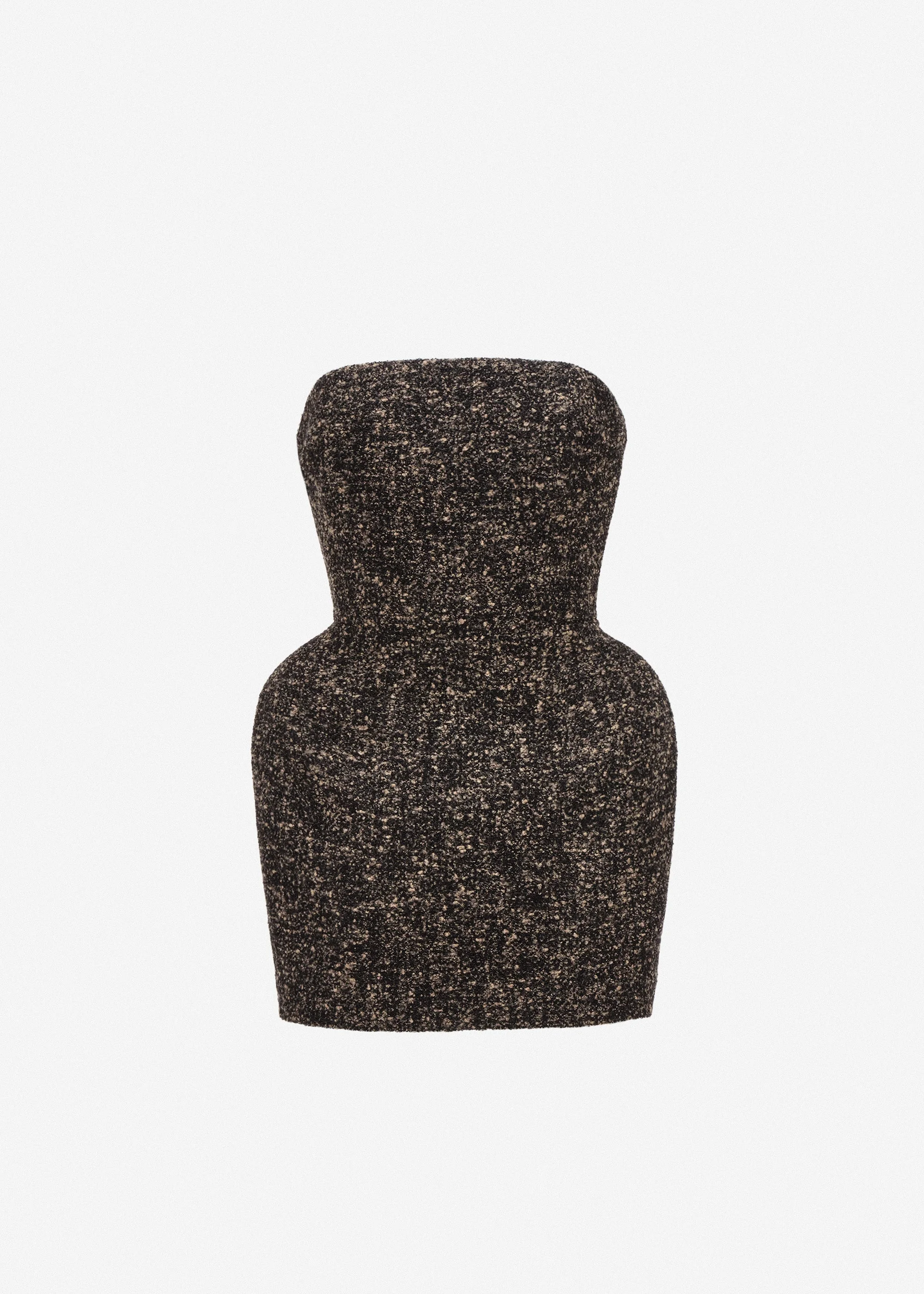 Strapless mini dress in brown - 1