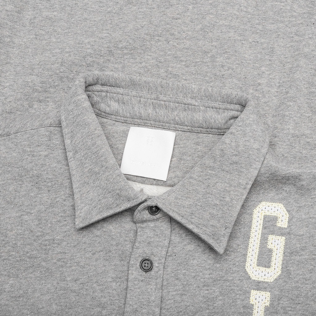 FLEECE COLLEGE SHIRT - LIGHT GREY MELANGE - 3