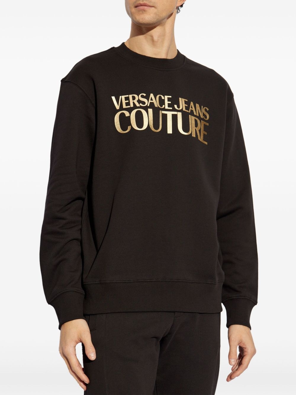 metallic logo-print sweatshirt - 3