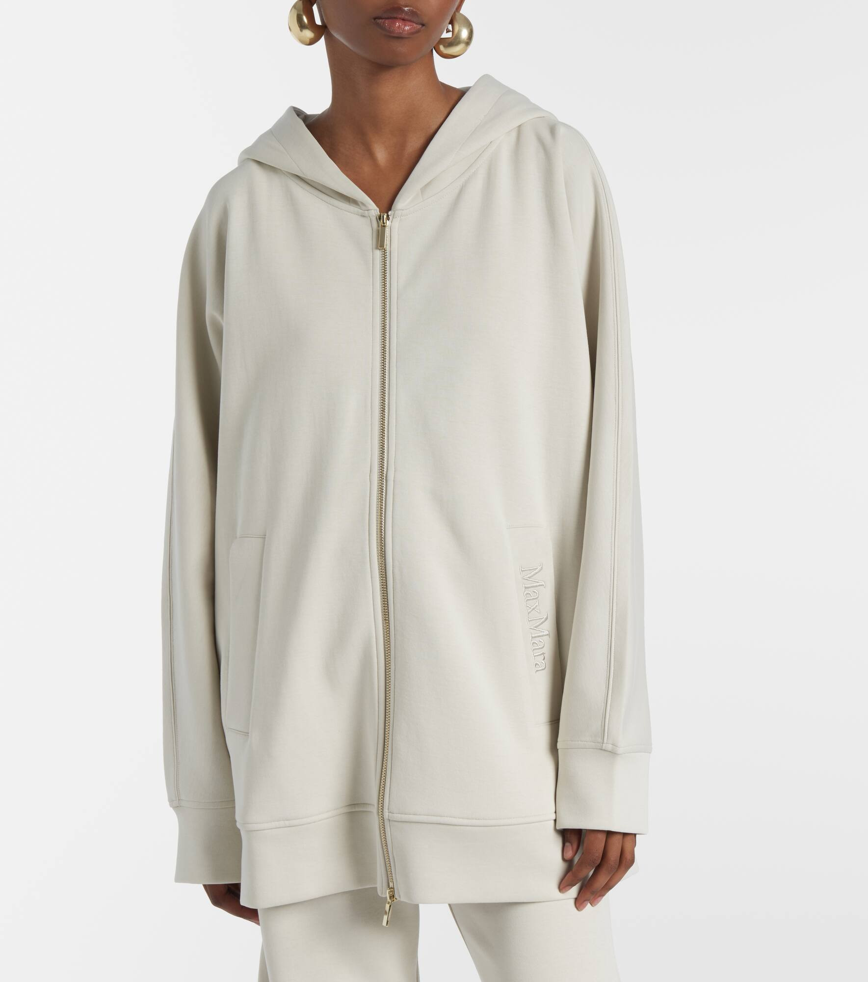 Verbano cotton jersey zip-up sweater - 6