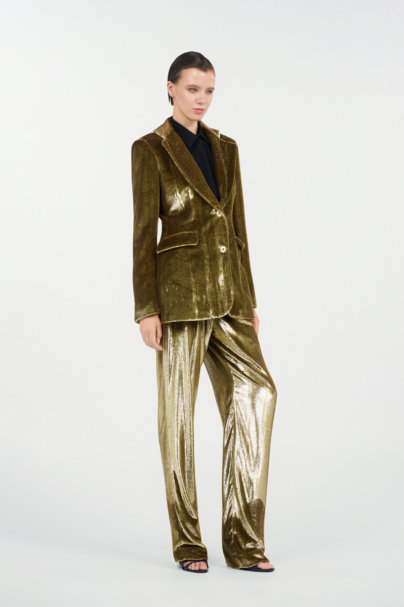 Gold Velvet Blazer 3