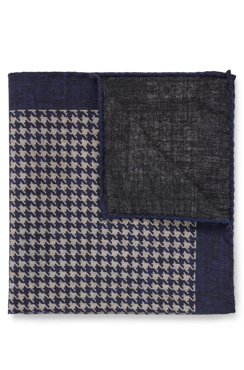 PRINTED POCKET SQUARE IN COTTON AND WOOL 1