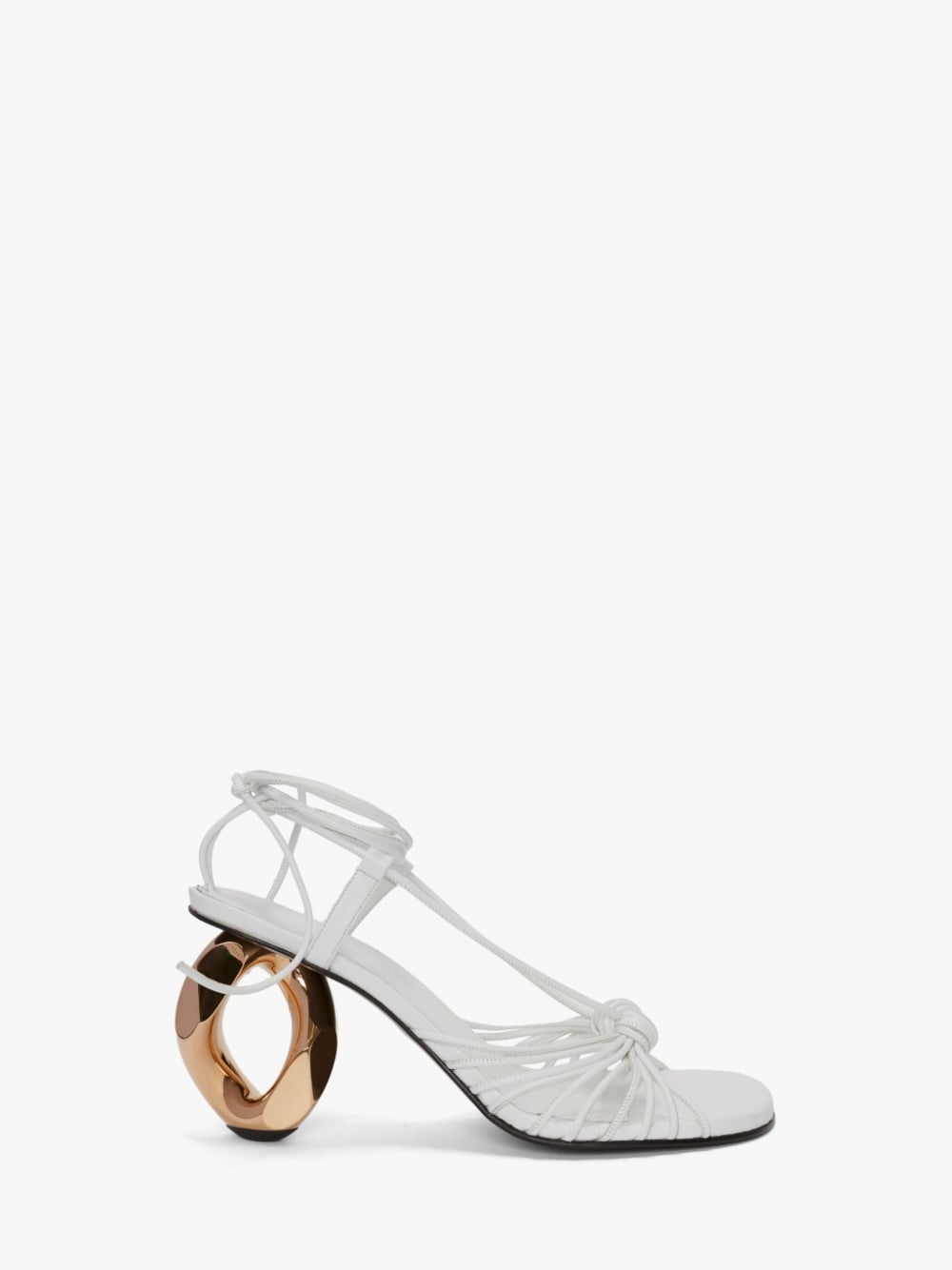 CHAIN HEEL LEATHER SANDALS - 1