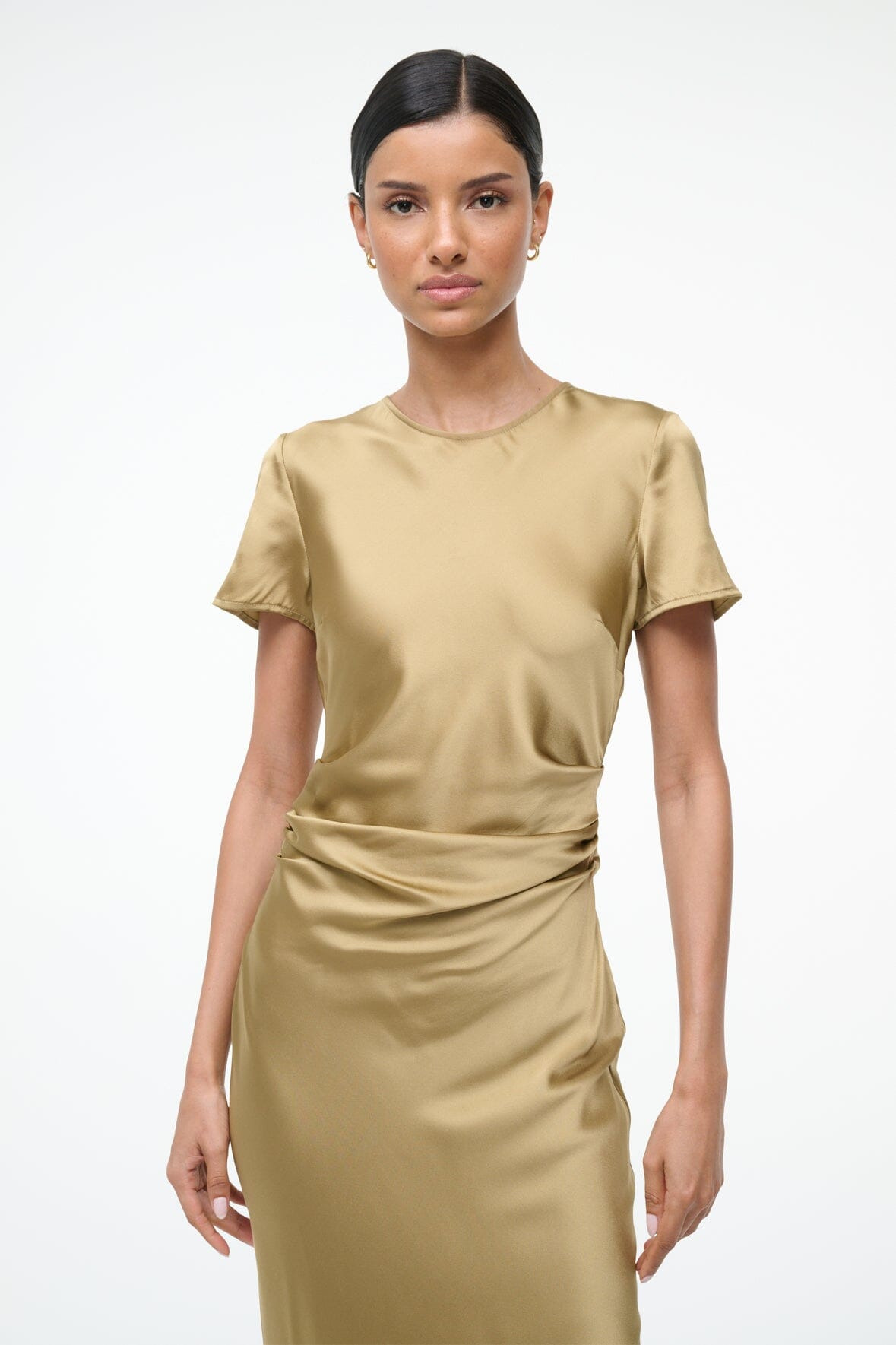 STAUD MARCEL SILK DRESS ANTIQUE - 3