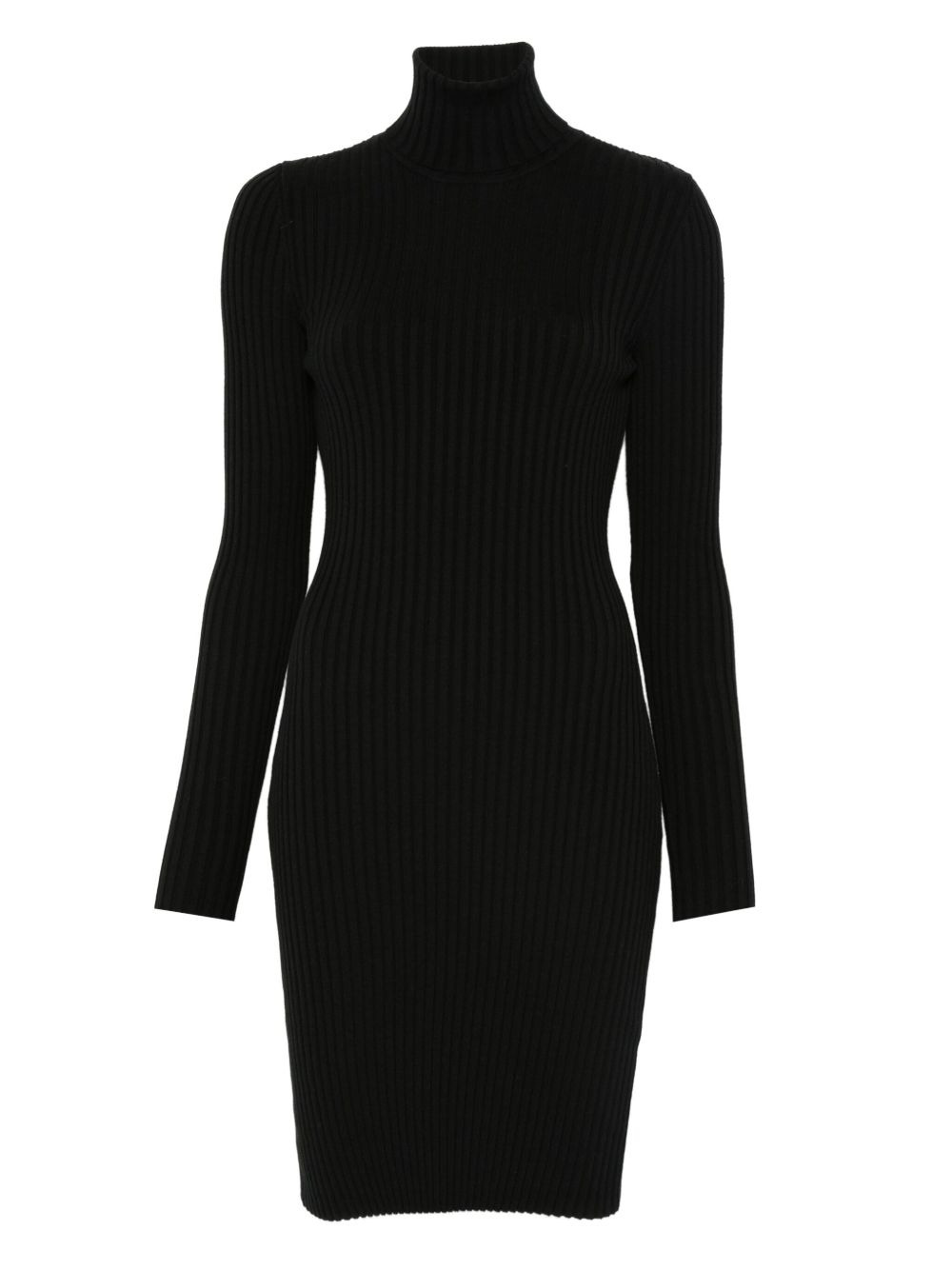 ribbed turtleneck dress - 1