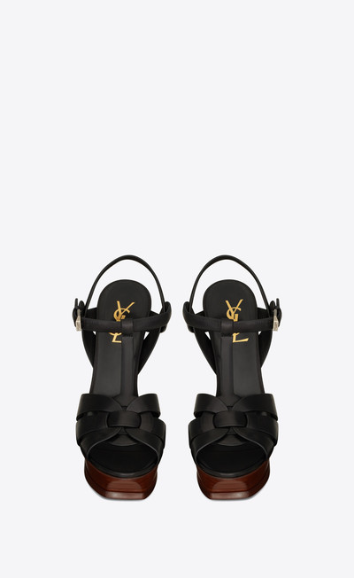 SAINT LAURENT tribute platform sandals in smooth leather outlook