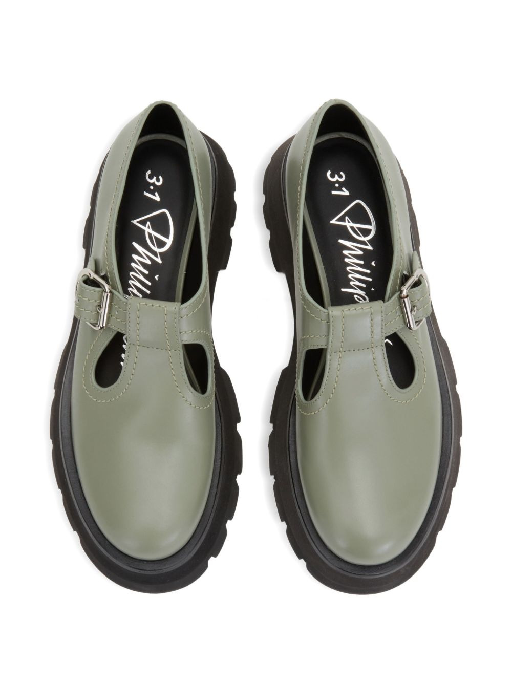 buckle T-bar loafers - 4
