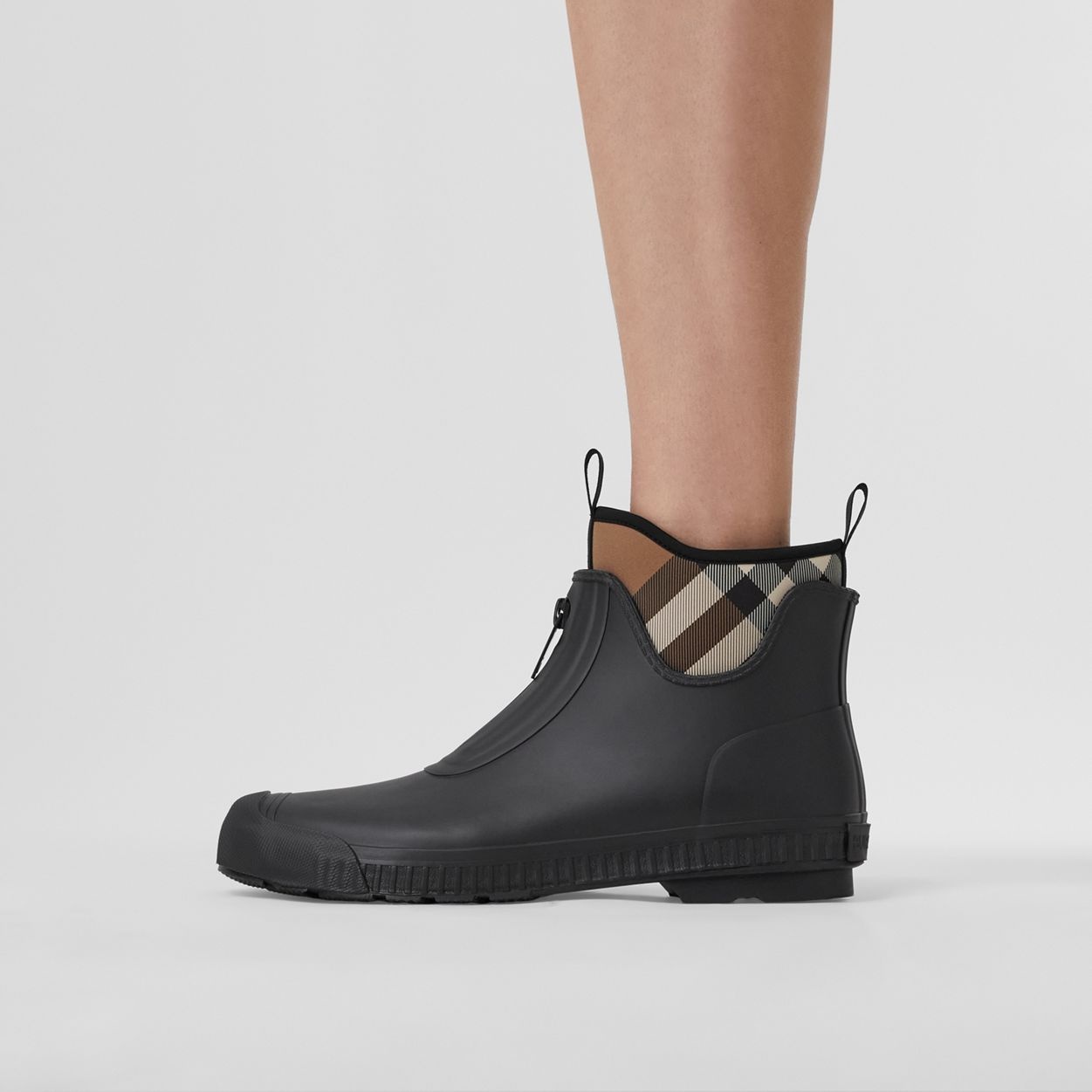 Check Neoprene and Rubber Rain Boots - 3