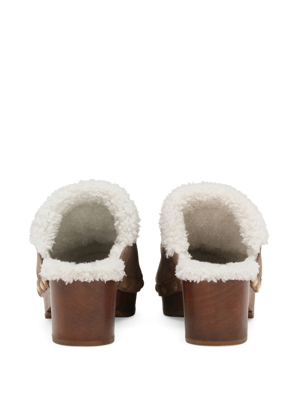 logo-plaque suede clogs - 3