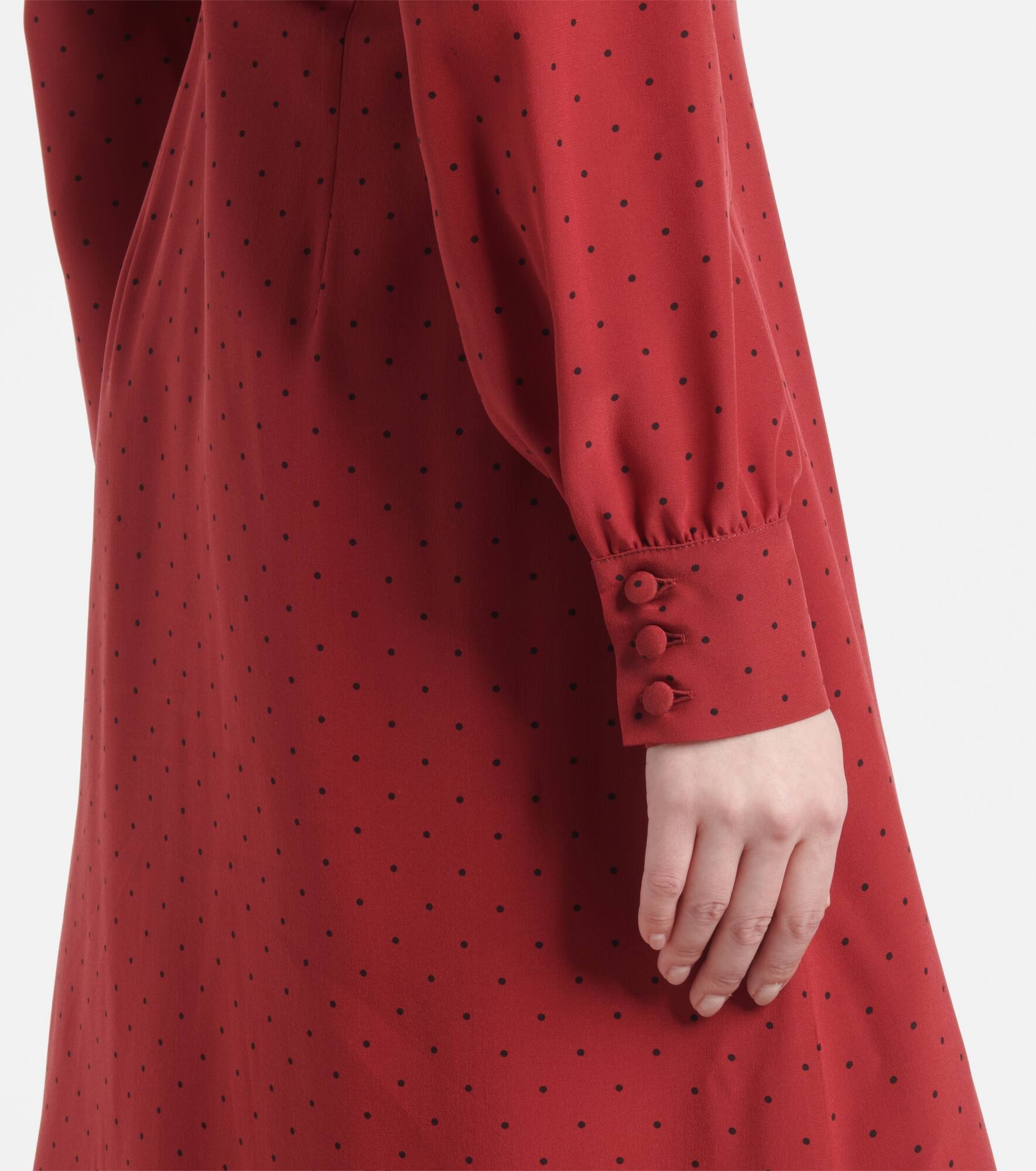 Polka-dot silk midi dress - 6