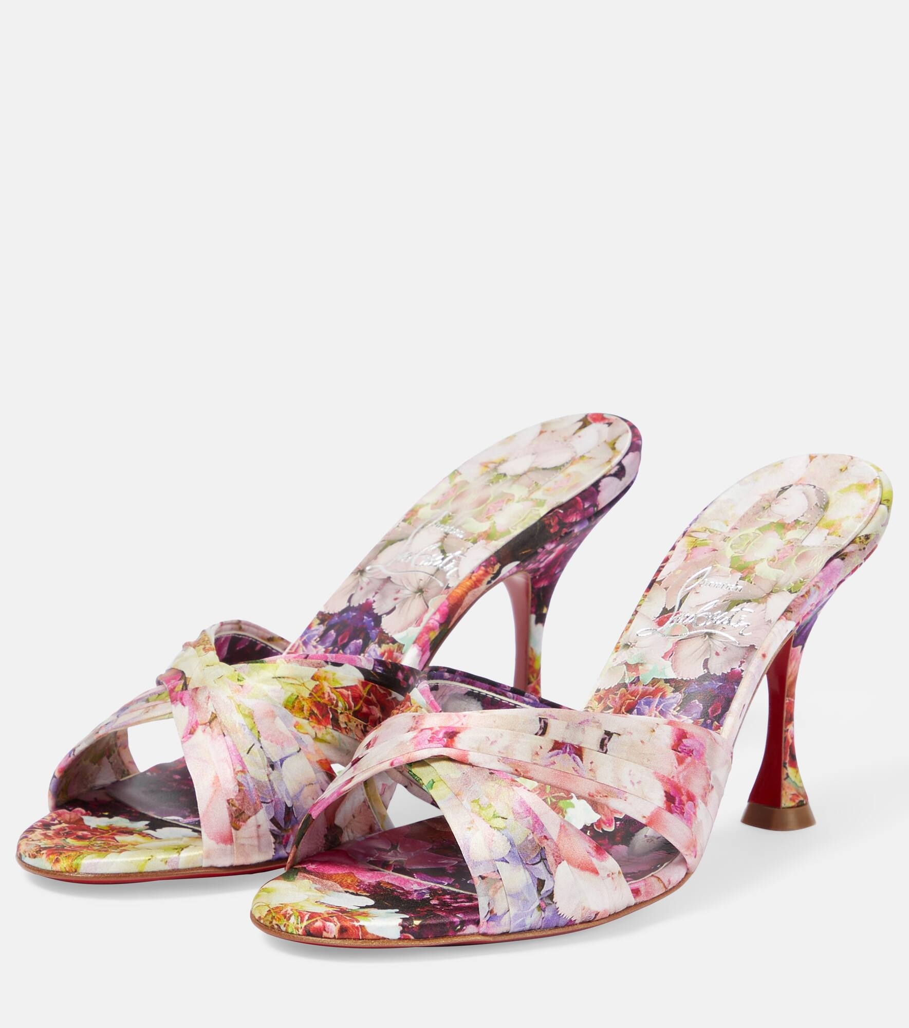 Nicol Is Back floral silk satin sandals - 5
