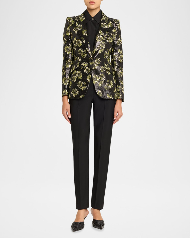 Alexander McQueen Lacquered Sunflower Single-Breasted Jacket outlook