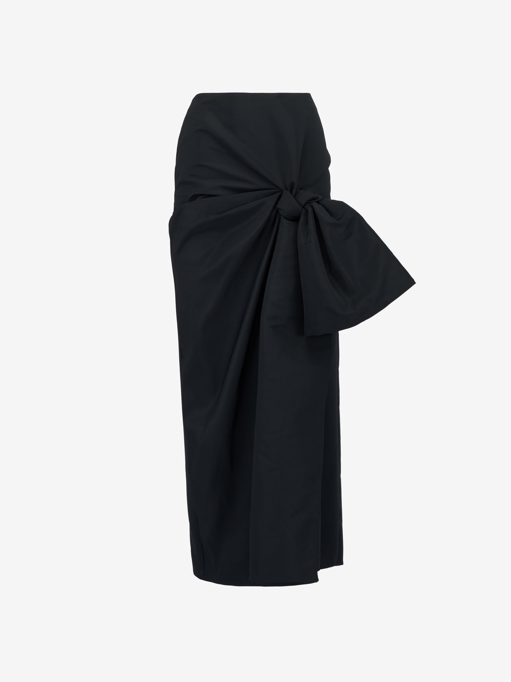 Women's Bow Detail Slim Skirt in Black - 1